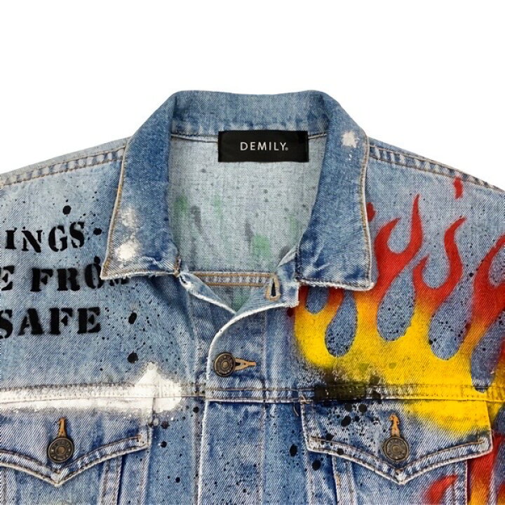 楽天市場】DEMILY 「Vintage Remake Painting Art Denim Jacket 