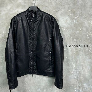 �ySALE�zHAMAKI-HO / �n�}�L�z�uFake Leather Single Riders Jacket Black�v 2023AW �A�E�^�[ ���� �W���P�b�g �V���O�� ���C�_�[�X �u���]�� �u���b�N �C�^���A�u�����h ��l�J�W���A�� �����Y 2023�N �H�~ �V��