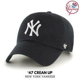 ’47 Brand 「"New York Yankees" Clean Up Black×White」ヤンキース ロゴ キャップ ブラック×ホワイト クリーンナップ モデル メジャーリーグ 公認ブランド MLB 帽子 47ブランド フォーティーセブン メンズ ユニセックス ベースボールキャップ あす楽 新作 送料無料