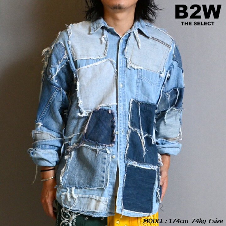 楽天市場】DEMILY 「Vintage Remake Damage Patchwork Art Denim 
