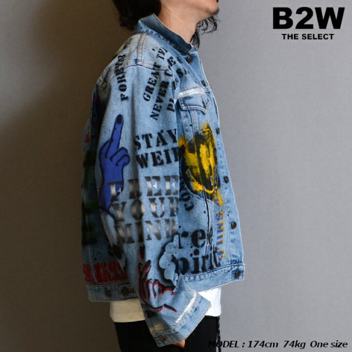 楽天市場】DEMILY 「Vintage Remake Painting Art Denim Jacket  