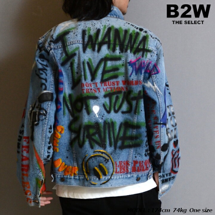楽天市場】DEMILY 「Vintage Remake Painting Art Denim Jacket 