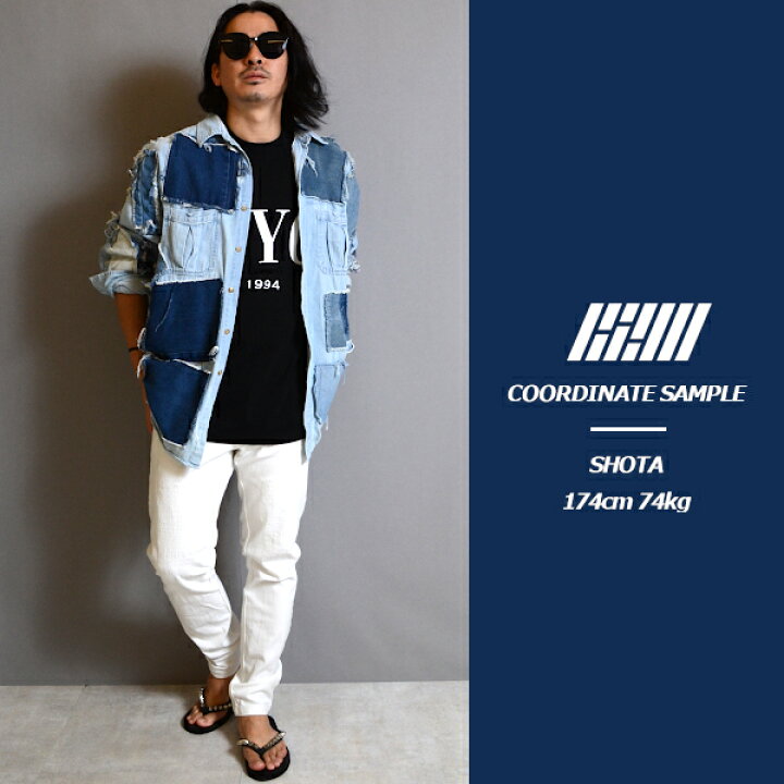 楽天市場】DEMILY 「Vintage Remake Damage Patchwork Art Denim 