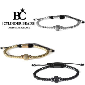 BLACK CROWN [CYLINDER BEADS S] BRACELET/ ブラッククラウン ブレスレット バングル 3色展開 BC アクセサリー ステンレス 金属アレルギー 対応 ストリート モード イタリア スーツ ファッション プレゼント ギフト メンズ 送料無料 新作