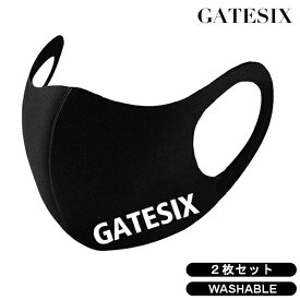 GATESIX ロゴ ファッション マスク 2枚入り 涼感素材 手洗い可能 洗える BLACK ホワイト 白 コロナ コロナ対策 大人用 ゲートシックス ストリート カジュアル メンズ レディース ユニセックス フリーサイズ 送料無料 あす楽 2021年 新作