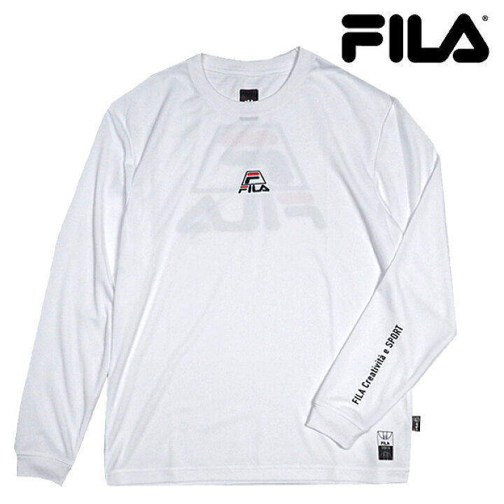 楽天市場 Fila Heritage フィラ ヘリテージ ドライ クルーネック ロング Tシャツ White ホワイト 吸水速乾 バスケ バスケットボール スポーツ ファッション 韓国ファッション スポーティ ストリート アウトドア メンズ レディース ユニセックス 送料無料 新作 B 2wild