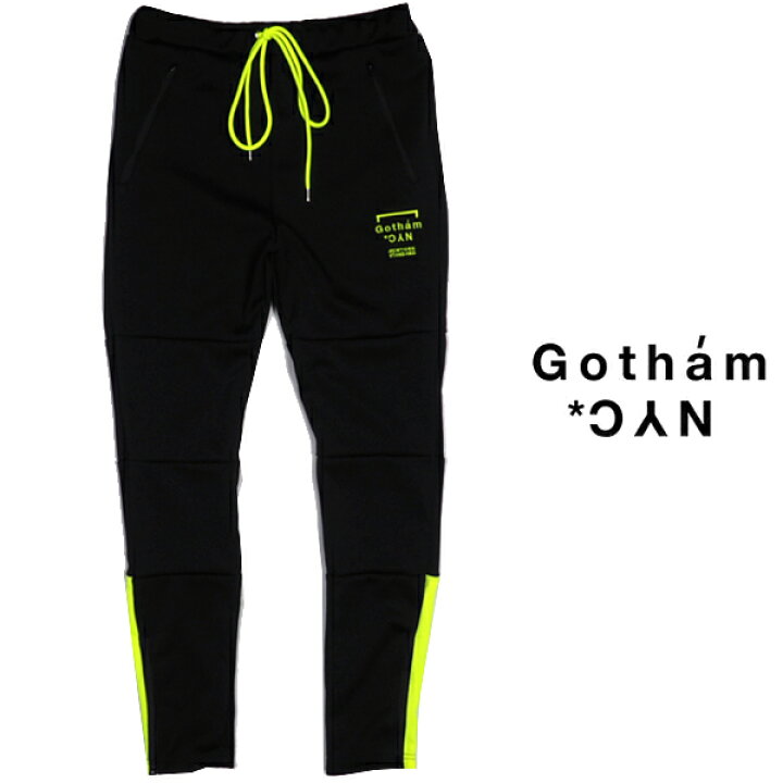 楽天市場 Gotham Nyc ゴッサムエヌワイシー スキニー ジャージ Gn171 ブラック Black Neon Yellow 21年春新作 ジャージ 裾サイドzip 刺繍 ウエストゴム ジャージパンツ スポーツ スポーティ ストリート カジュアル スウェットパンツ メンズ レディース ユニセックス