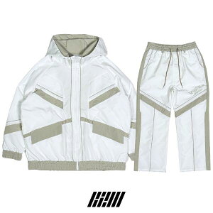 B2W�uNylon Foodie Setup Jacket & Pants White×Beige�v �i�C���� �t�[�h �Z�b�g�A�b�v �W���[�W �X�g���[�g �z���C�g×�x�[�W�� ���[�h �X�|�[�e�B�[ �J�W���A�� �����Y 2024 �V�� ���ʌ���i