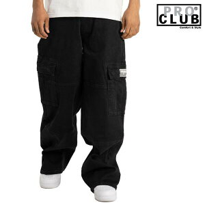 PRO CLUB / �v���N���u�uDenim Cargo Pants Baggy Black�v�o�M�[ �f�j�� �p���c �W�[�p�� �W�[���Y ���[�Y ���C�h�p���c �J�[�S�p���c �X�g���[�g �~���^���[ �q�b�v�z�b�v �u���b�N ���� B-BOY HIPHOP