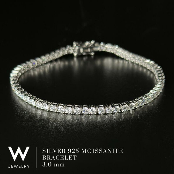 楽天市場】【White Gold / 3mm】W Jewelry Moissanite Tennis Chain 