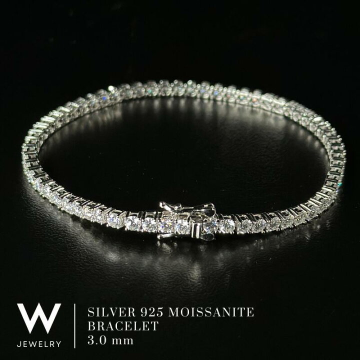 楽天市場】【White Gold / 3mm】W Jewelry Moissanite Tennis Chain 