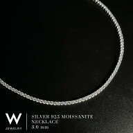 W Jewelry Moissanite "Tennis Chain Necklace" Silver 3mm ダブル ジュエリー モアサナイト テニス チェ…
