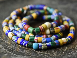 【2109】ANTIQUEヴェネチアシェブロン&ファンシーMix中粒ビーズ一連超ロング1【とんぼ玉】【アンティークビーズ】【ビーズ】【パーツ】【ガラスビーズ】【ロゼッタ】【ヴェネチアビーズ】【