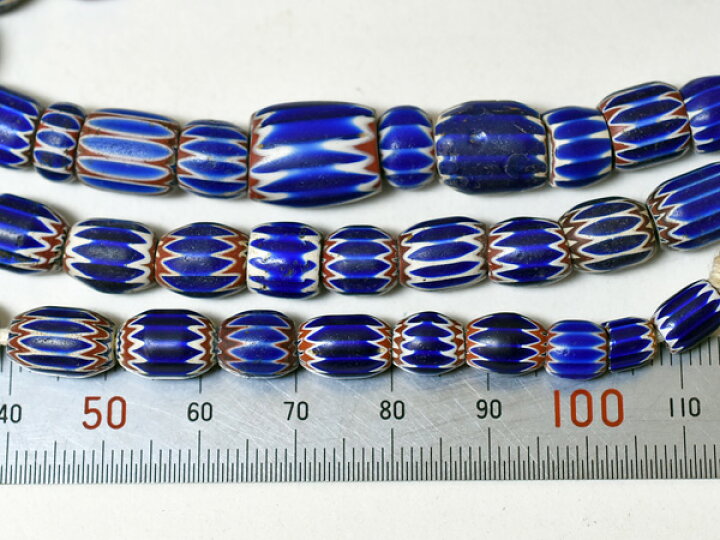 シェブロンビーズ 50個セット（2410】2種類のシェブロン小粒ビーズ一連  