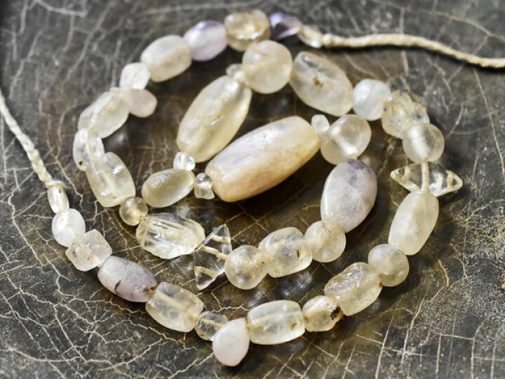 楽天市場】【2406】古代水晶ミックスビーズ一連D【クリスタル】【水晶  