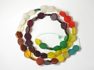 【2106】ANTIQUEボヘミアミックスカラー6角ディスクビーズ一連2【とんぼ玉】【アンティークビーズ】【ビーズ】【パーツ】【ウエディングビーズ】【チェコガラス】【antiquebeads】【beads】【送