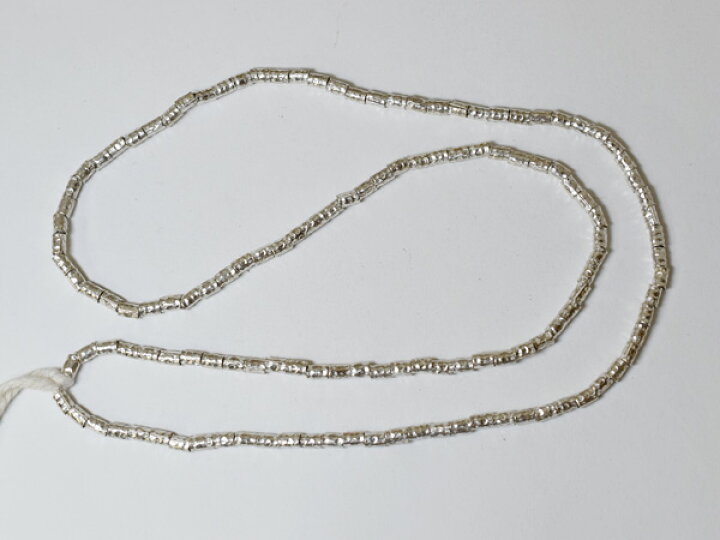 楽天市場】【2305】カレンシルバーハンマー加工丸管型ビーズ一連A(Φ4  