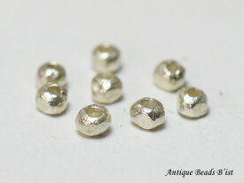 【2111】カレンシルバー多面体小粒ビーズ8個setD(Φ3.5mm)【とんぼ玉】【ホワイトハート】【ビーズ】【パーツ】【蜻蛉玉】【インディアンジュエリー】【シルバービーズ】【ハンドメイド】【銀】【Silver925】