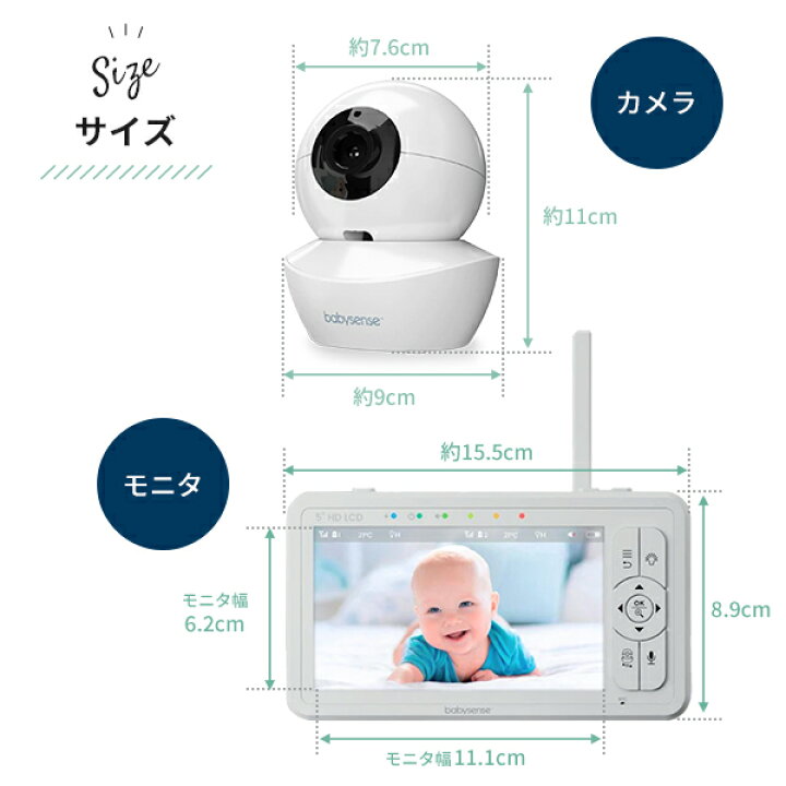 楽天市場】高画質・高機能 ベビーモニター かんたん設定 wifi不要 追加 