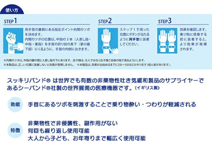 楽天市場 つわり 悪阻 でお困りの方 正規品スッキリバンド 妊婦用 Fm横浜 ラジショピ 一般医療器具イギリスシーバンド社 指圧バンド ベビージャクソンズストア