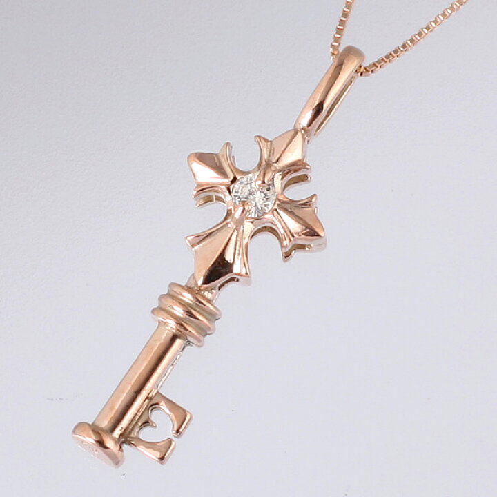 楽天市場】ダイヤモンド キーネックレス クロス K10PG/WG【送料無料  