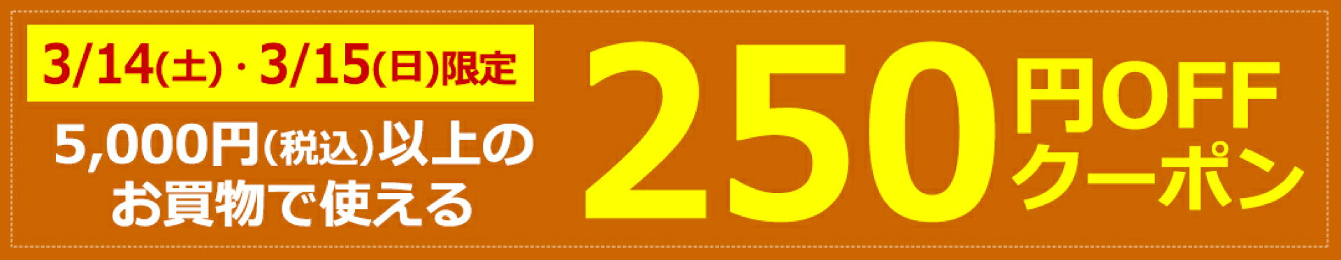 週末限定★250円OFFクーポン