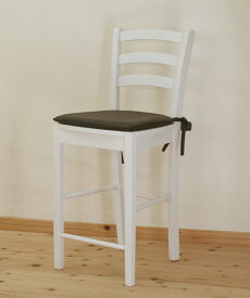 座面高60cm 白い木製カウンターチェア シートクッション付 CCK408ホワイト 業務用カウンターチェア 白い木製ハイカウンターチェア 木製ハイチェア スタンド椅子