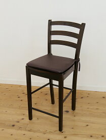 木製カウンターチェア シートクッション付座面高60cm CCK408 カプチーノ(こげ茶色) 木製ハイカウンター椅子/濃い茶色(ブラウン色)木製ハイチェア/スタンド椅子