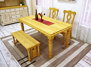 �J���g���[�_�C�j���O4�_�Z�b�g�y160cm�ЃJ���g���[�_�C�j���O�e�[�u���Z�b�g �i�`�������F dtba16bj_lacko2_100bench1�z�p�C���_�C�j���O�e�[�u���Z�b�g 160cm�� �i�`������ �J���g���[�`�F�A �x��