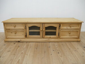 ナチュラルカントリー ローボード 無垢木製のテレビボード 150cm幅 オイル仕上げの木製家具 ホルムアルデヒドの排出を極力抑えた安心安全のテレビボード LTV1500mBJwood 木製取手 ナチュラル カ