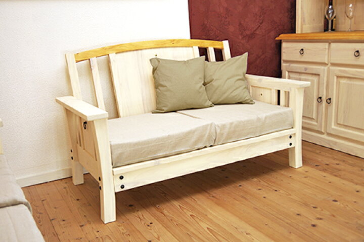 本命ギフト フレンチカントリー家具 パイン家具 ナチュラル家具 ソファー 木製 2人掛け パイン材 無垢材 ベンチスタイル 肘掛け ヘタらないソファー Sofa 木製フレーム 白いソファー 組立品 フレンチカントリーソファー パインソファー ベンチ 木製ソファー マットレス