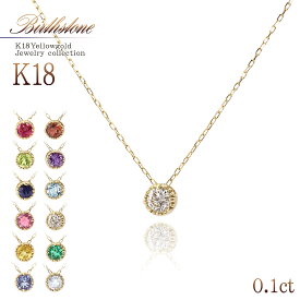 【4月：ダイヤモンド】 18金ネックレス 18K K18 ネックレス 一粒 1粒ネックレス ゴールド ジュエリー 送料無料 あす楽 コンビニ受取り レディース アクセサリー プレゼント 女性 誕生日 記念日 彼女 妻 ギフト 宝石 誕生石 天然 華奢 シンプル ダイヤ 母の日ギフト 2024