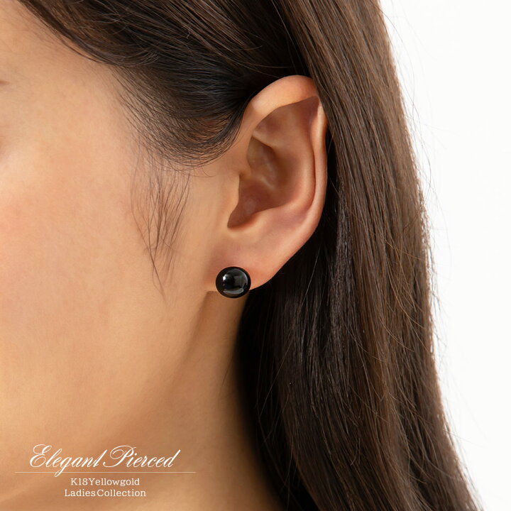 楽天市場】オニキス ピアス 18金 シンプル ジュエリー 18K accessory 