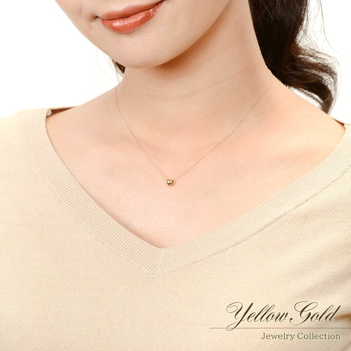 楽天市場】K18 プチ ハート ネックレス 18金 ジュエリー レディース  