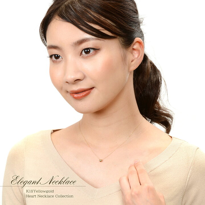 楽天市場】K18 プチ ハート ネックレス 18金 ジュエリー レディース  