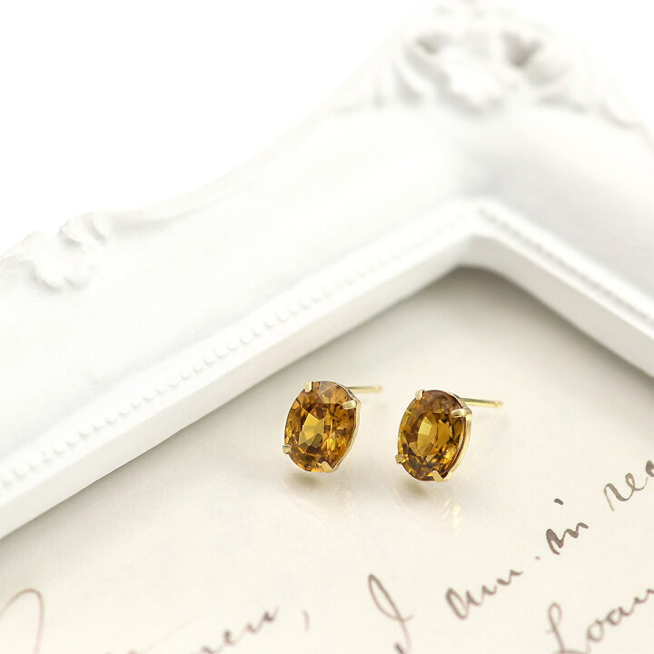 楽天市場】ピアス 18K シンプル オレンジジルコン 18金 ジュエリー K18