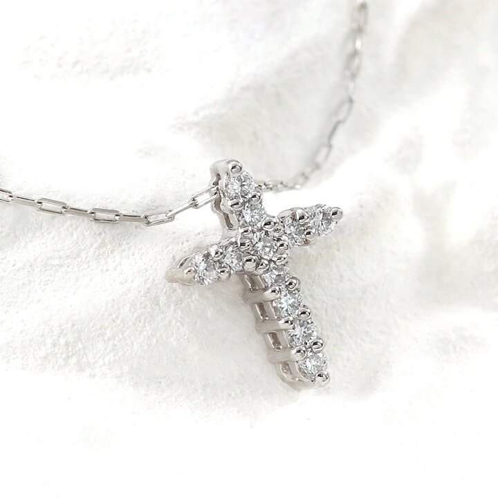 楽天市場】クロス ネックレス ダイヤモンド Pt900 Pt850 本物 プラチナ  