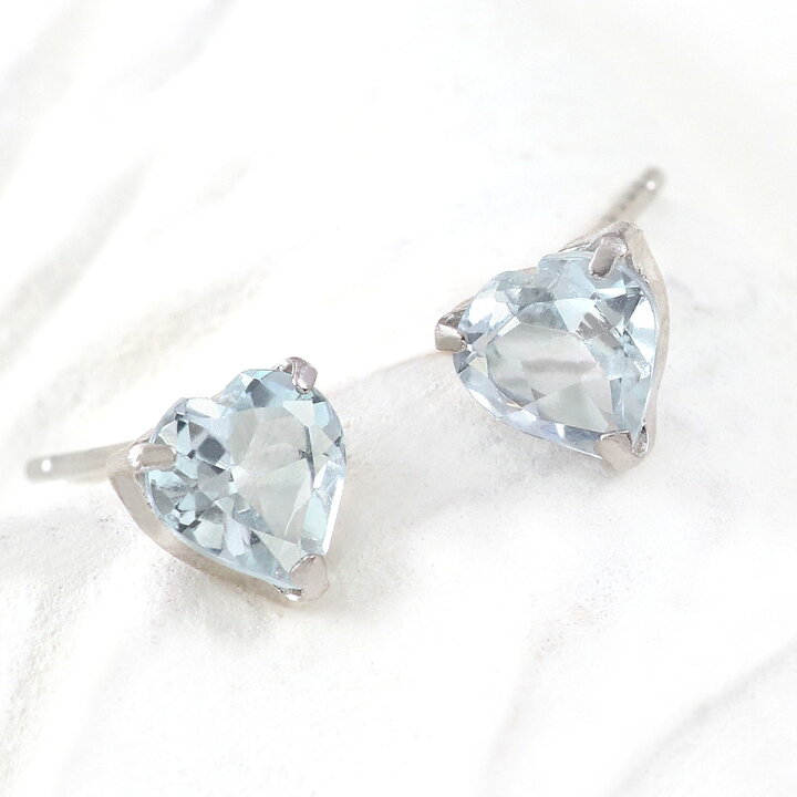 楽天市場】アクアマリン ピアス プラチナ Pt900 シンプル ハート 