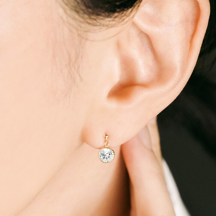 楽天市場】18金 ホワイトトパーズ ピアス 18K 小ぶり ジュエリー 一粒 