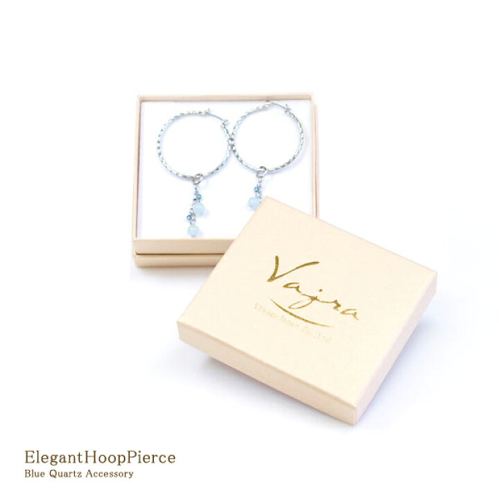 楽天市場 2way フープピアス あす楽対応 日本製 ブルークォーツ ピアス スワロフスキー社製クリスタル使用 ピアス 天然石 リングピアス サージカルステンレス アクセサリー 誕生日プレゼント 男女兼用 ユニセックス Unisex 揺れる 華奢 シンプル クリスマス