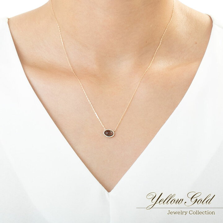 楽天市場】スモーキークォーツ ネックレス 10K ゴールド  