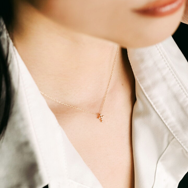 楽天市場】希少 天然ピンクダイヤモンド K10 クロスネックレス ピンク  