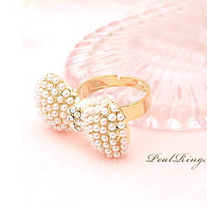 ��mina/12�����f�ځ� �x�r�[�p�[�� �I�[�����N���X�^�� ��l�C �r�b�O���{�� �����O accessory �w�� �A�N�Z�T���[ �^�� ladies ring Pearl ���{�� �p�[�� �z���C�g accessory �p�[�e�B�[ ���� ���f�B-�X 