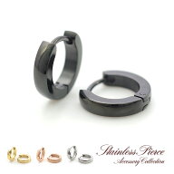 金属アレルギー 対応 ステンレスピアス フープ リング ピンクゴールド pinkgold シルバー silver ステン…