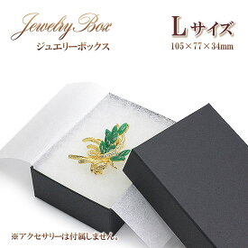 【Lサイズ】 ジュエリーボックス アクセサリーケース 箱 ケース BOX 小物入れ 収納 ブローチケース ネックレスケース 時計ケース ブレスレットケース 黒 ブラック 無地 大きなピアスケース プレゼント ラッピング ギフトボ バースデープレゼント