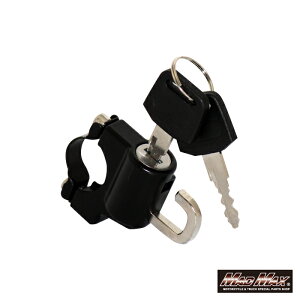 オートバイ用 盗難防止 キーロック式ヘルメットホルダー ブラック2輪車 自転車 バイク ヘルメットロック ハンターカブ クロスカブ モンキー125 ダックス ズーマー PCX ゼファー ZRX CB 通勤 通