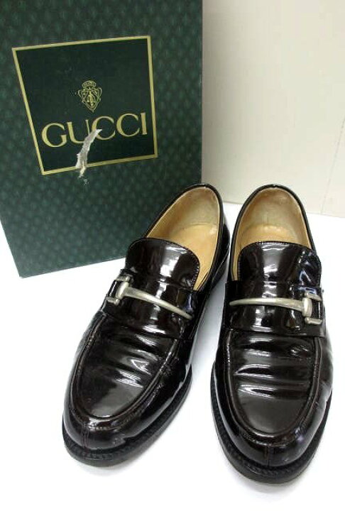 楽天市場】☆GUCCI☆グッチ 黒革 エナメル ローファー 34.5(21.5～22 