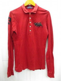 RALPH LAUREN★ラルフローレン/長袖ポロシャツ/ビッグポニー/レッド/赤/Lサイズ【中古】K240421TK-18