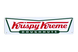 クリスピー・クリーム・ドーナツ 横長型 Krispy Kreme DOUGHNUTS アメリカンブリキ看板 ストリートサイン アメリカ ブリキ看板 アメリカン雑貨 アメリカ雑貨 サインプレート メタルプレート ガレージ 店舗 看板 カフェ インテリア