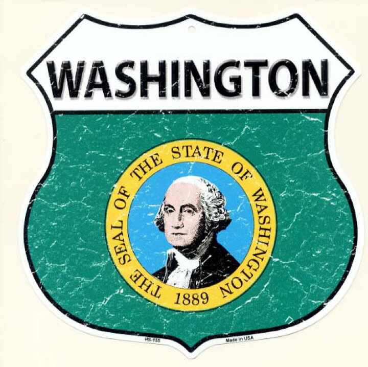 楽天市場】ワシントン州 WASHINGTON 標識型 州旗柄 アメリカンブリキ 